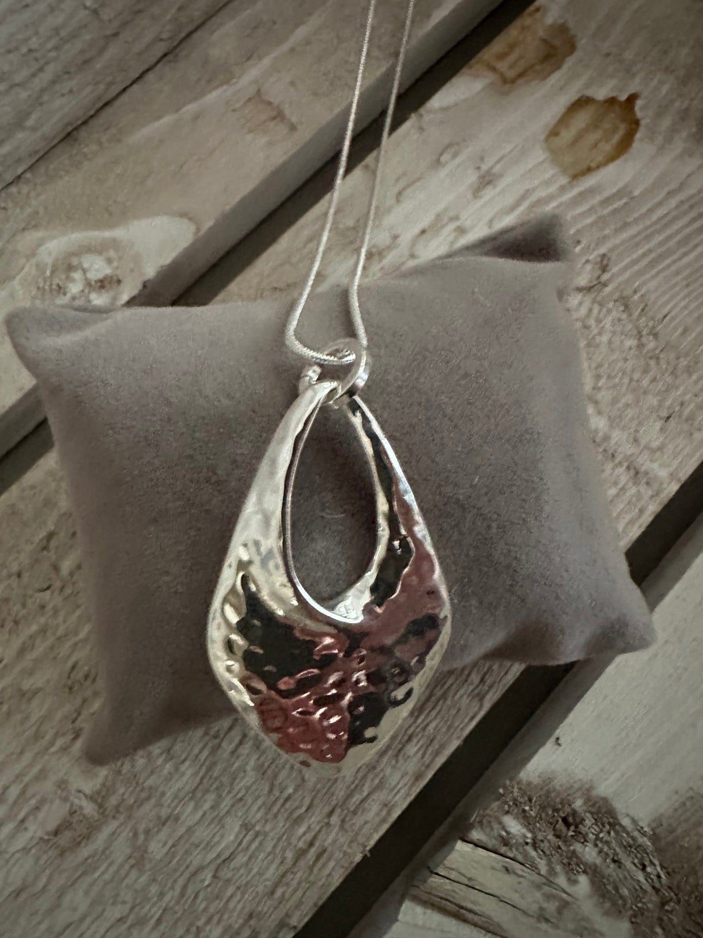 Silver Coloured Pendant Long Necklace