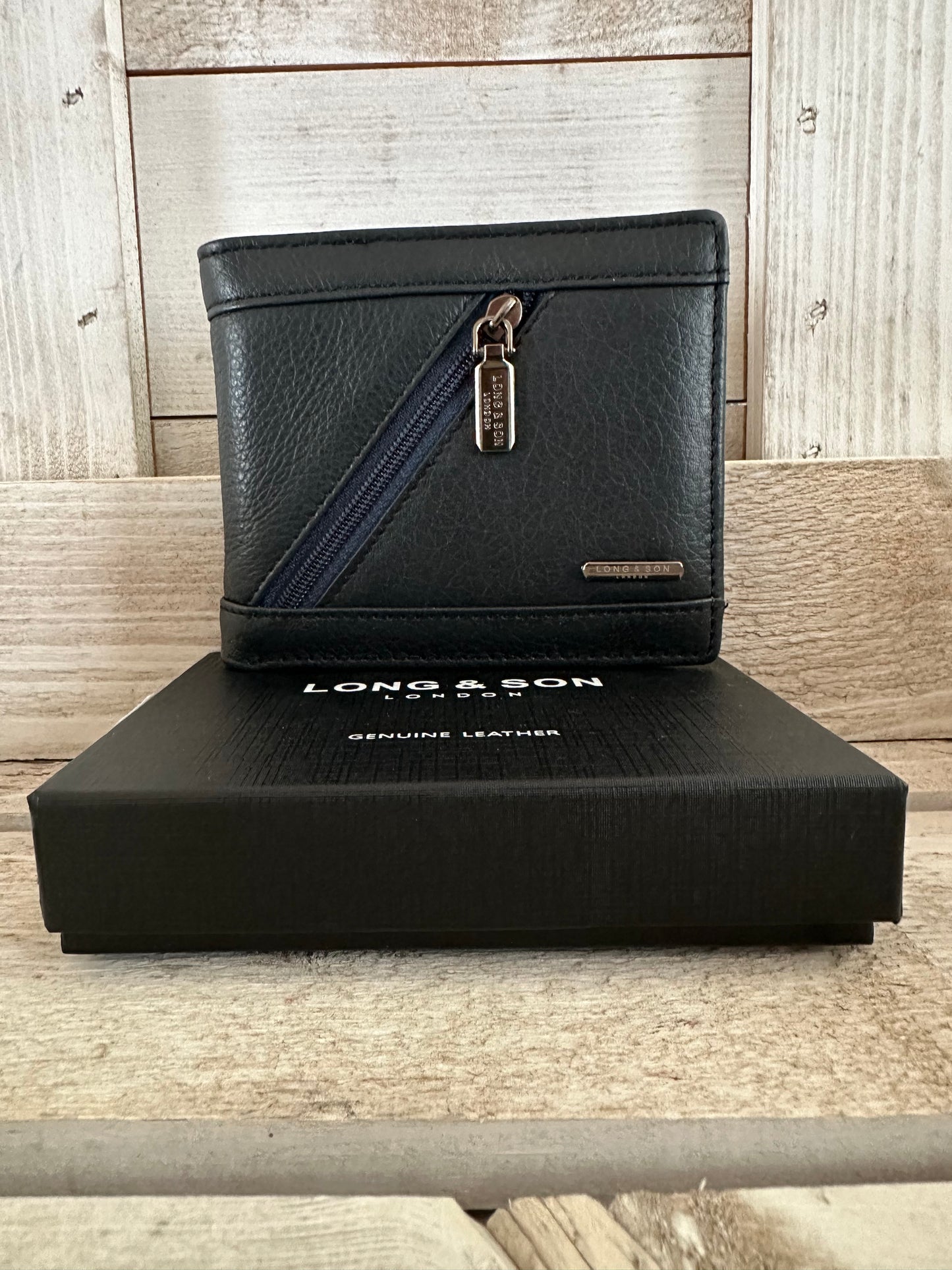 Leather Wallet - Navy