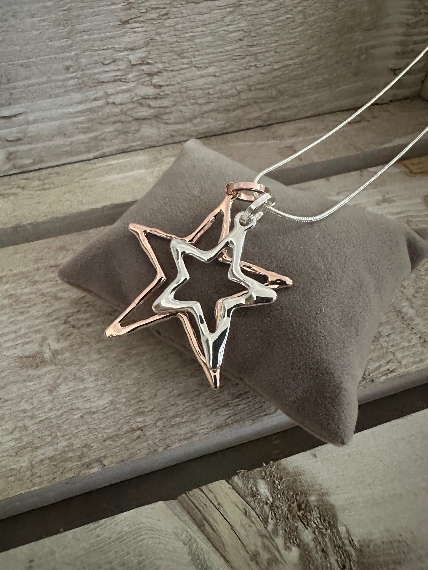 Double Star Pendant Long Necklace