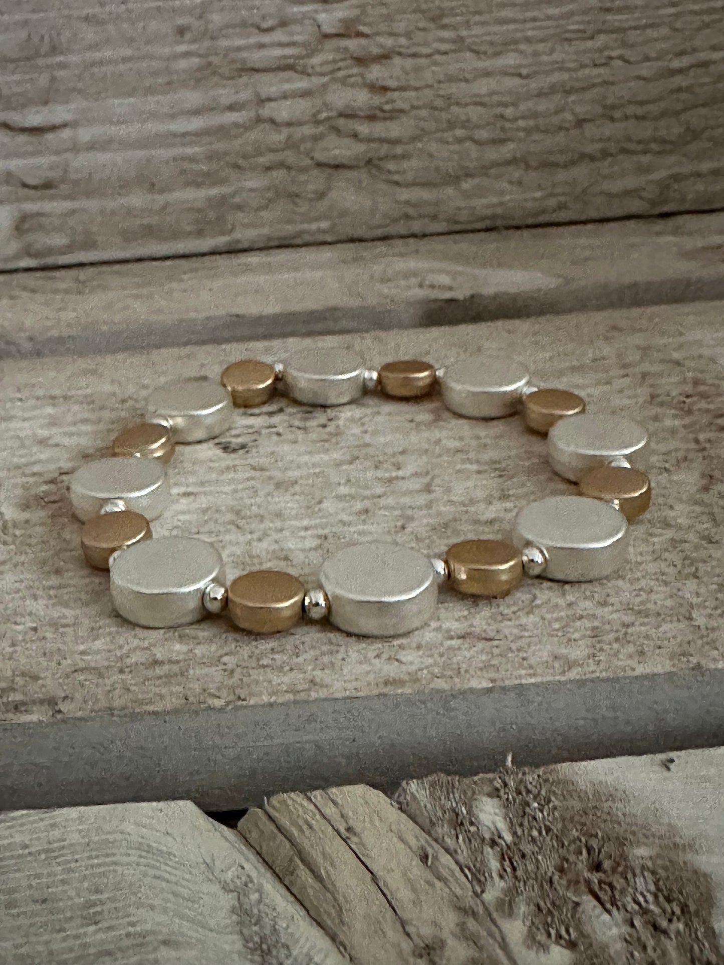 Two Tone Elasticated Bracelet