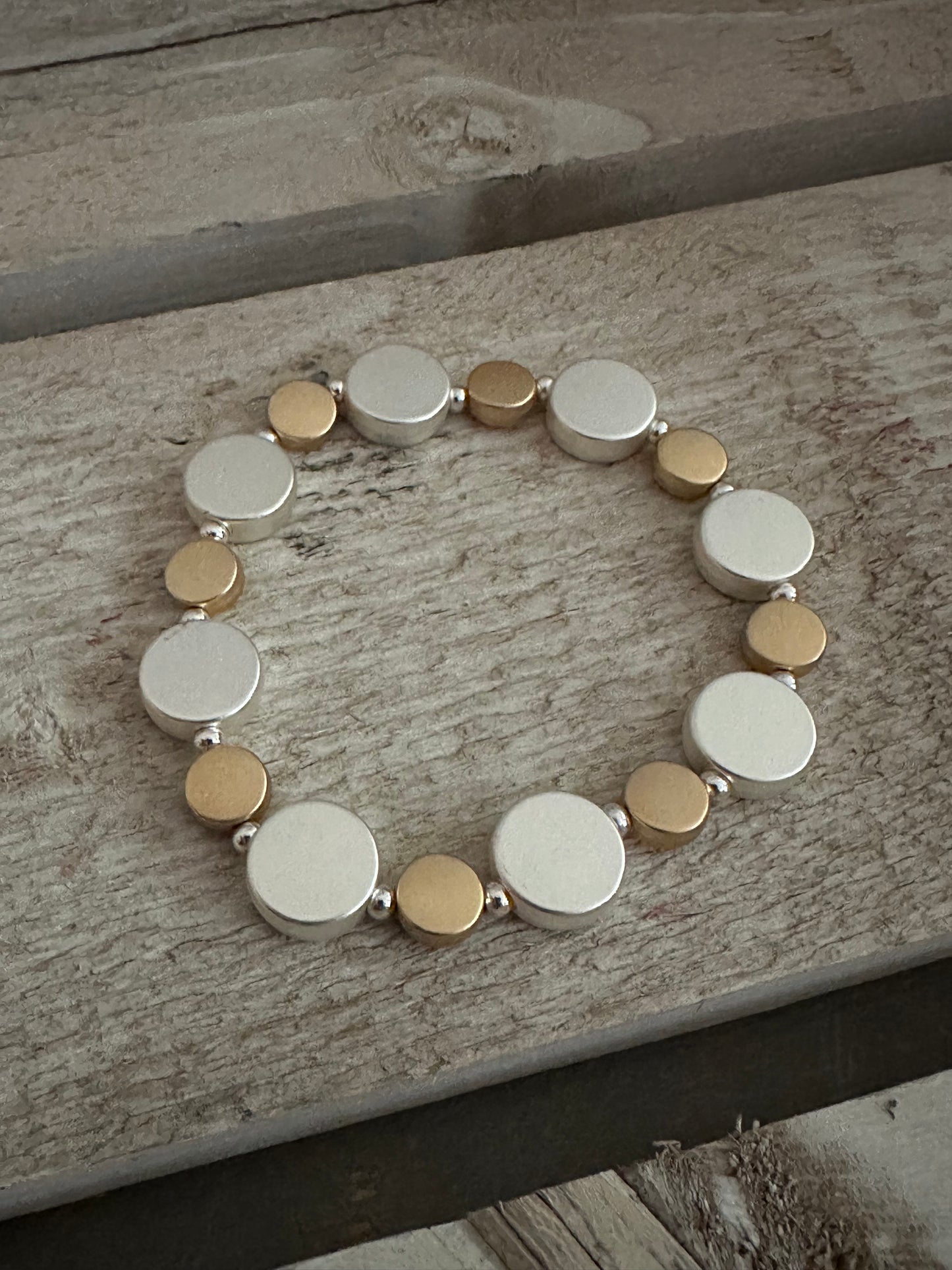 Two Tone Elasticated Bracelet