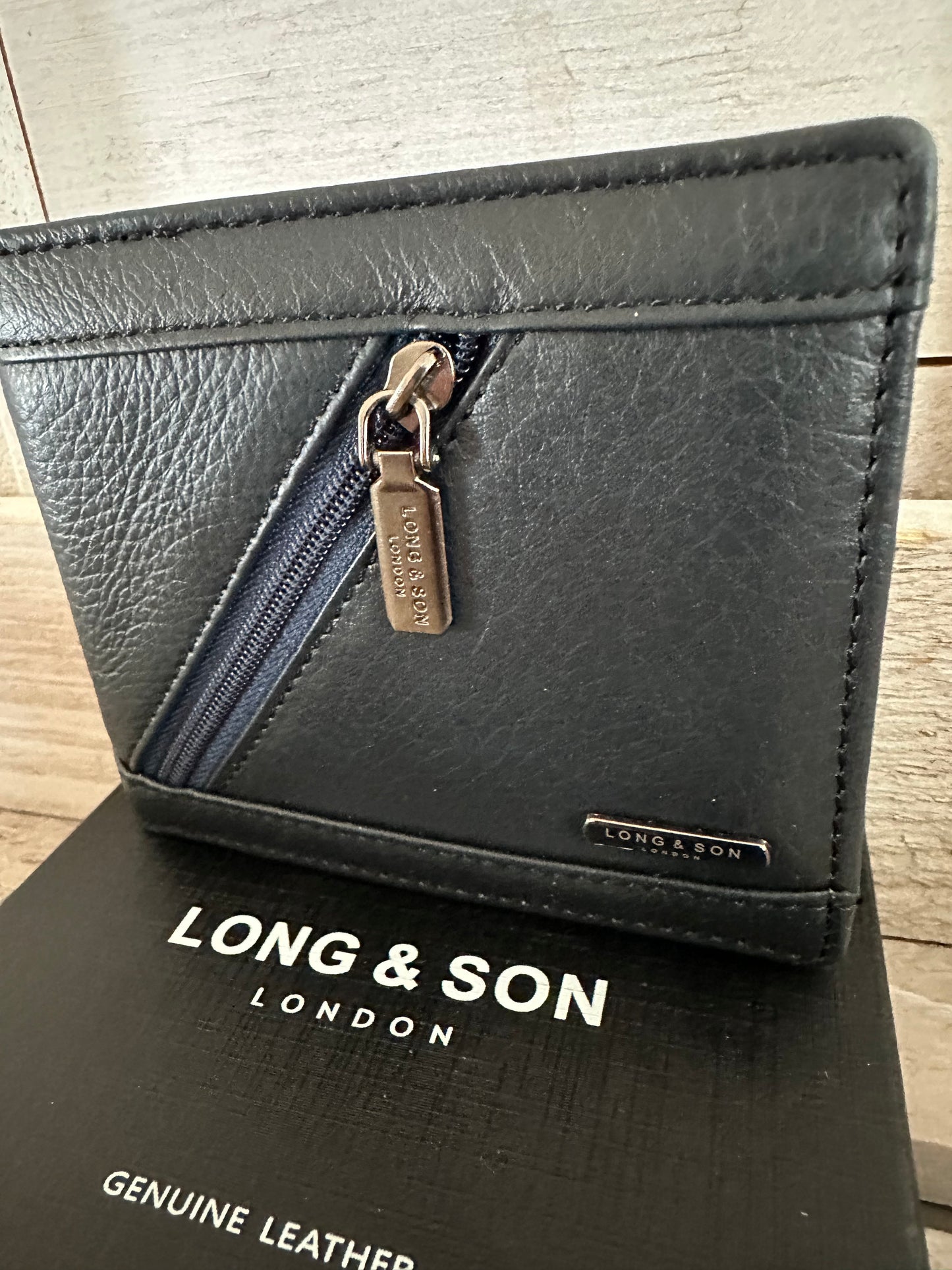 Leather Wallet - Navy