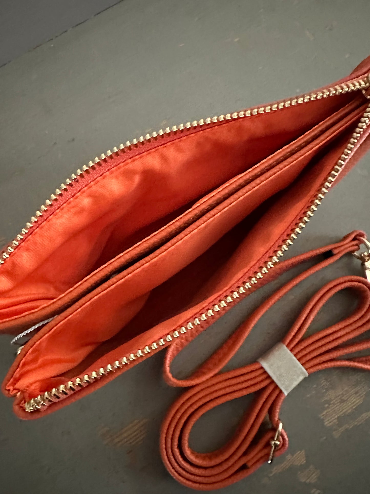 Crossbody & Wristlet Handbag - Orange