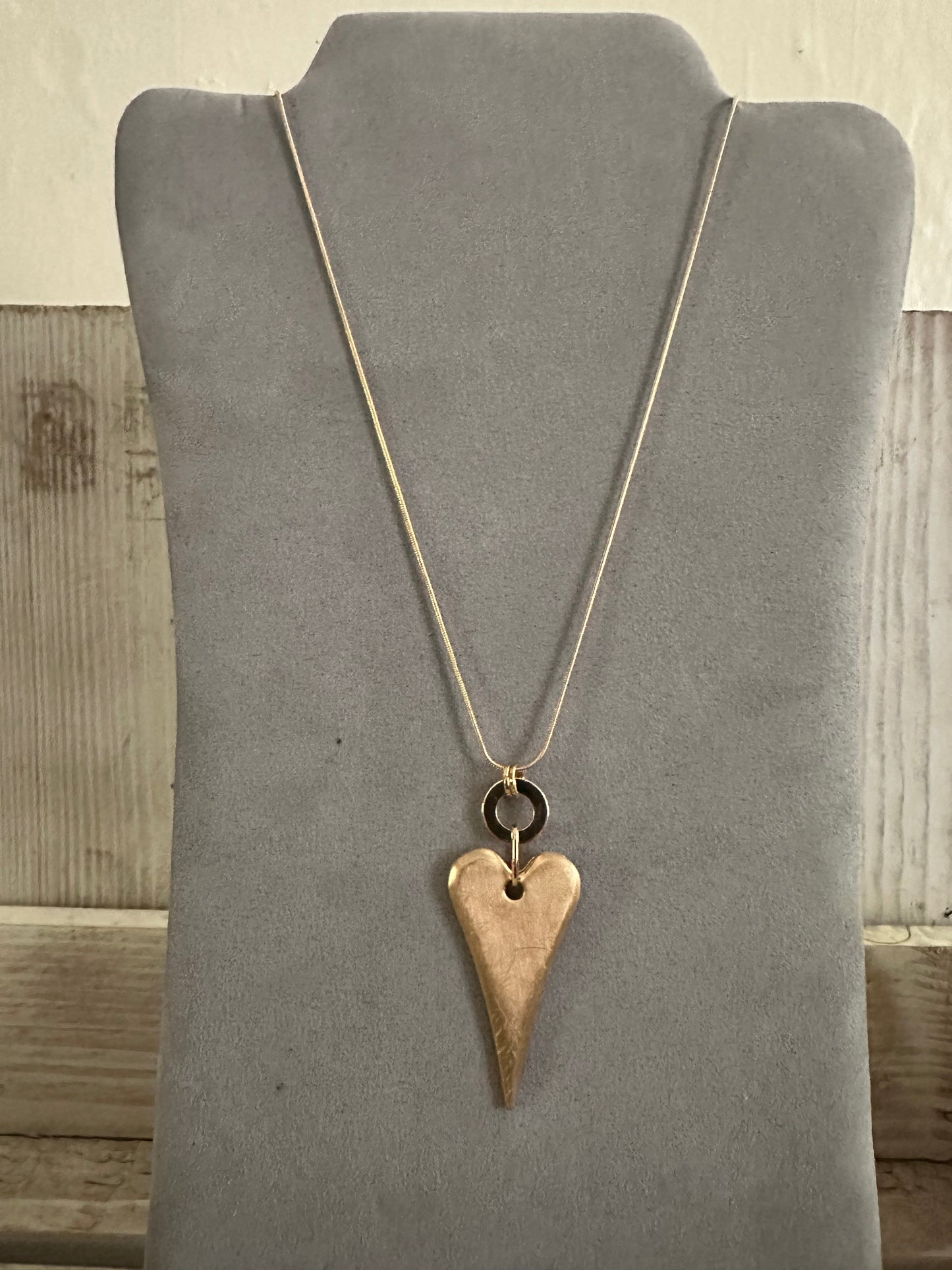 Heart Pendant Long Necklace