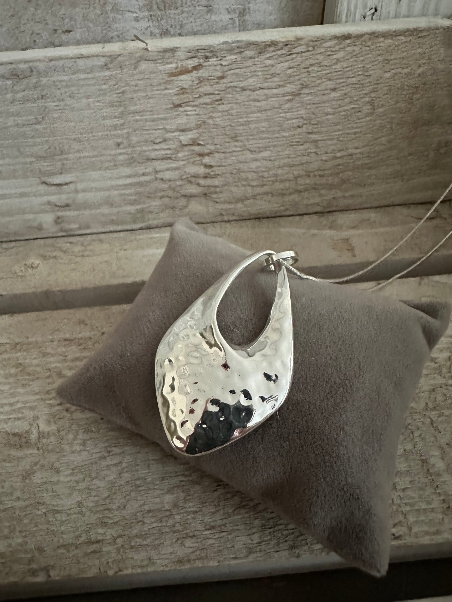 Silver Coloured Pendant Long Necklace
