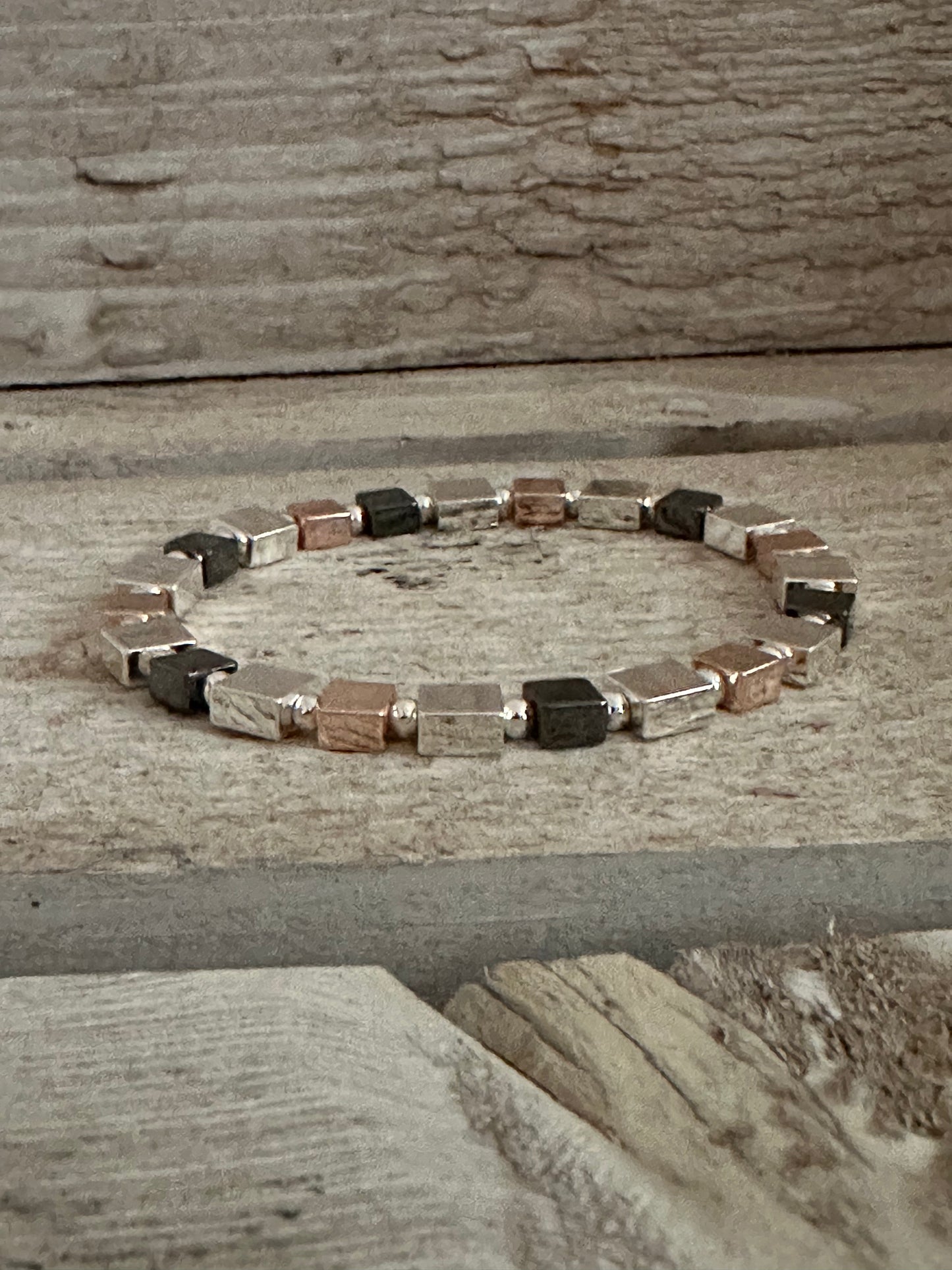 Three Tone Elasticated Bracelet