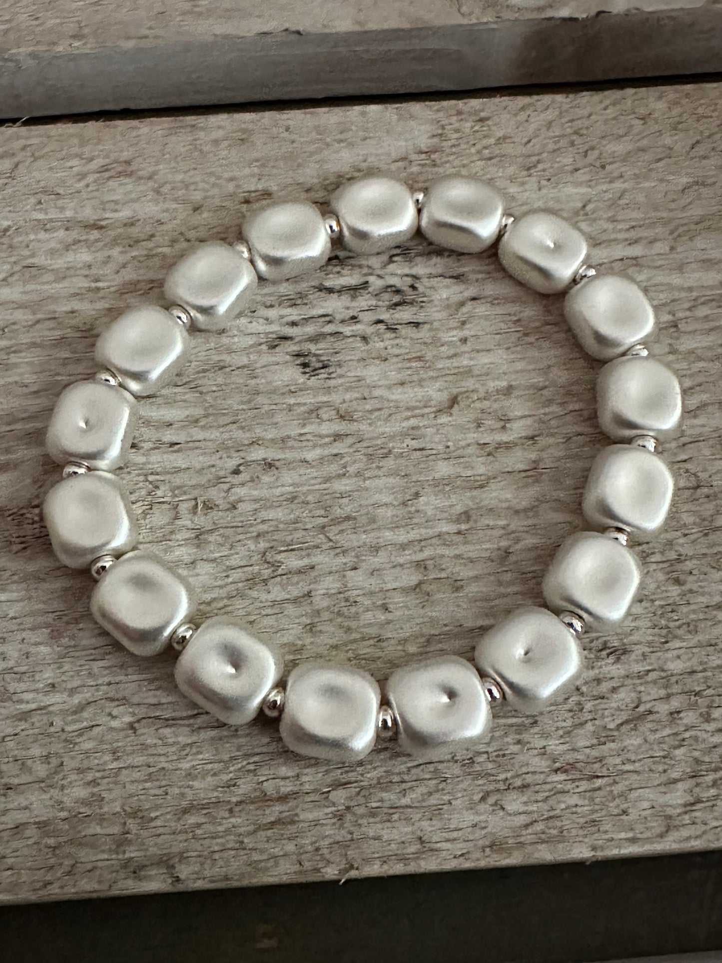 Silver Coloured Elasticated Bracelet