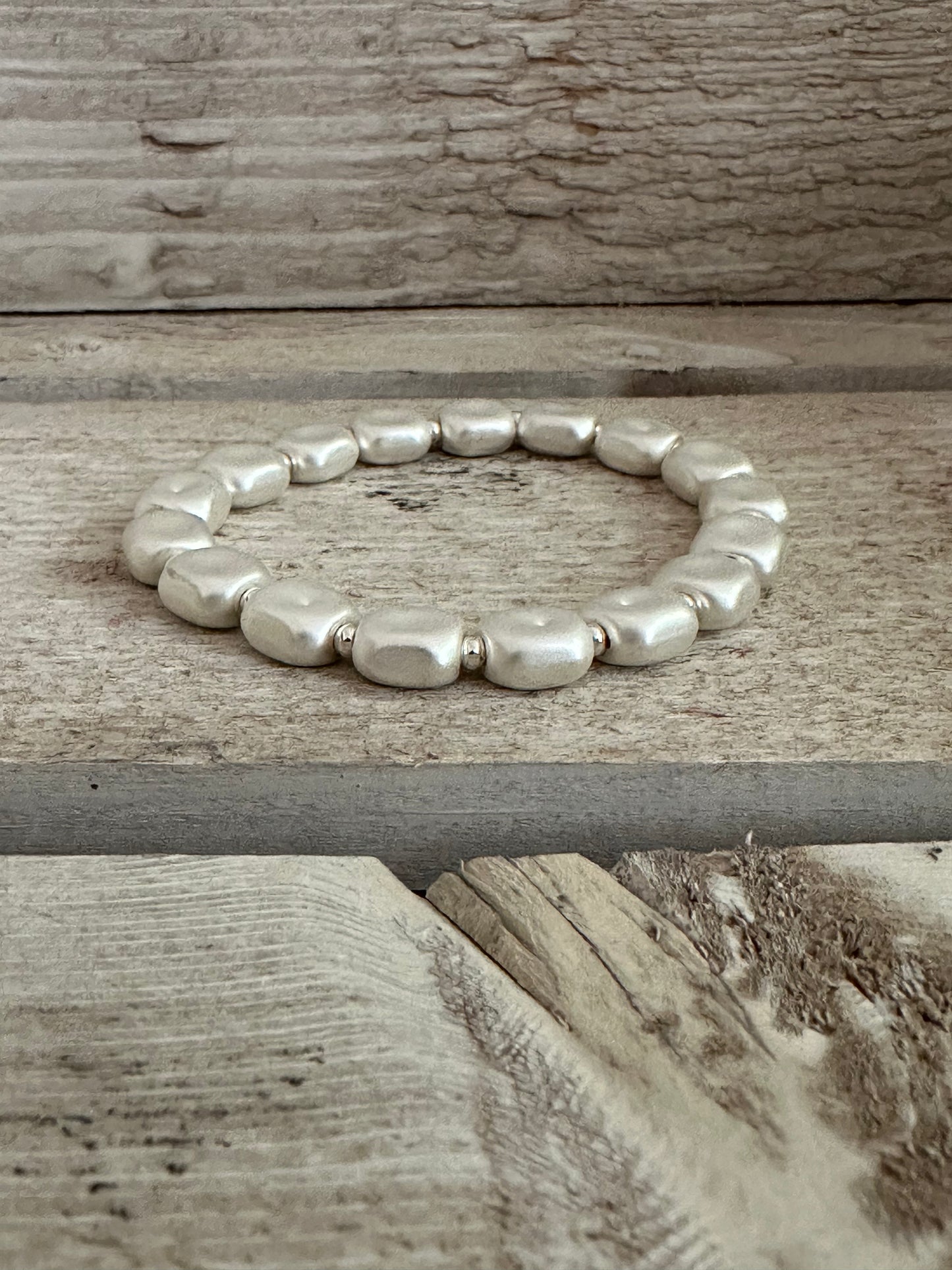 Silver Coloured Elasticated Bracelet