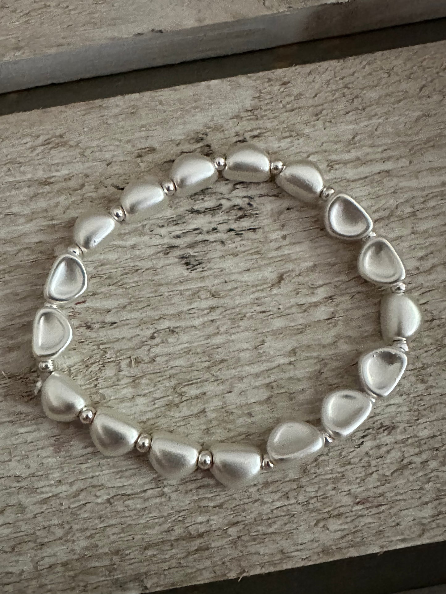 Silver Coloured Elasticated Bracelet