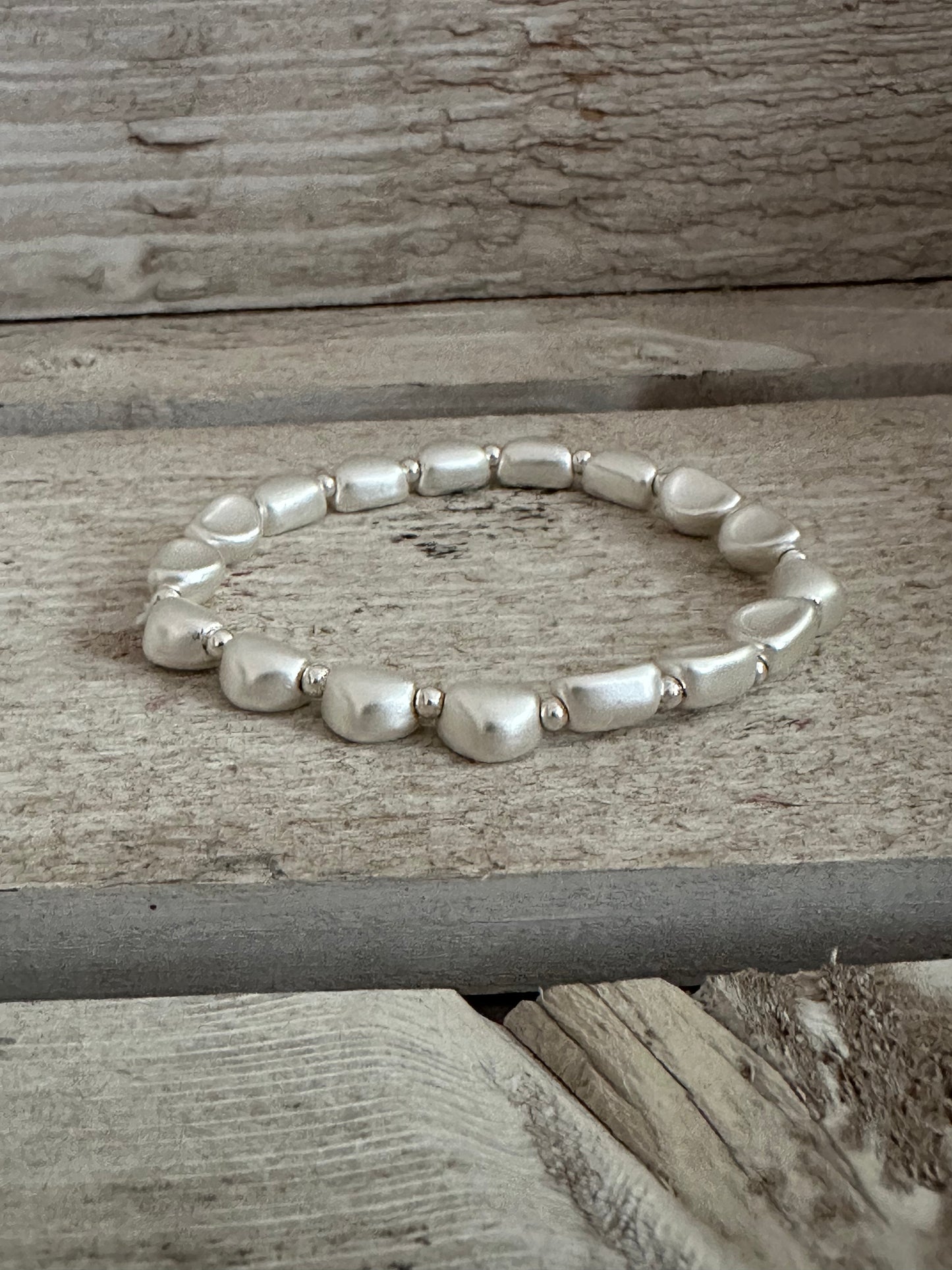 Silver Coloured Elasticated Bracelet