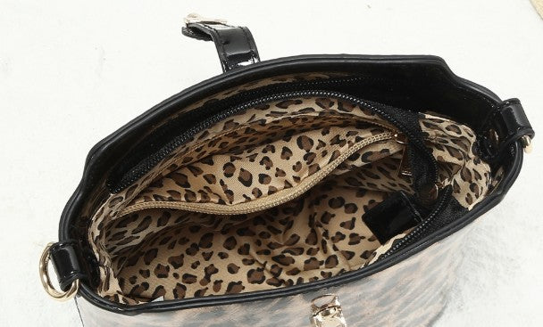 Leopard Print Crossbody Handbag