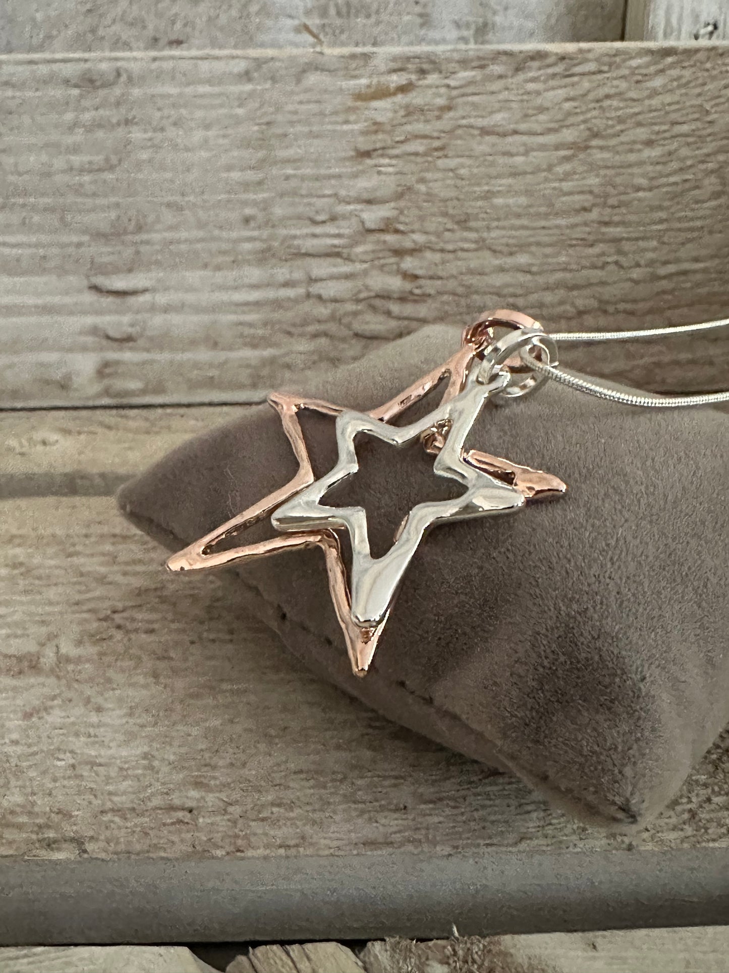 Double Star Pendant Long Necklace