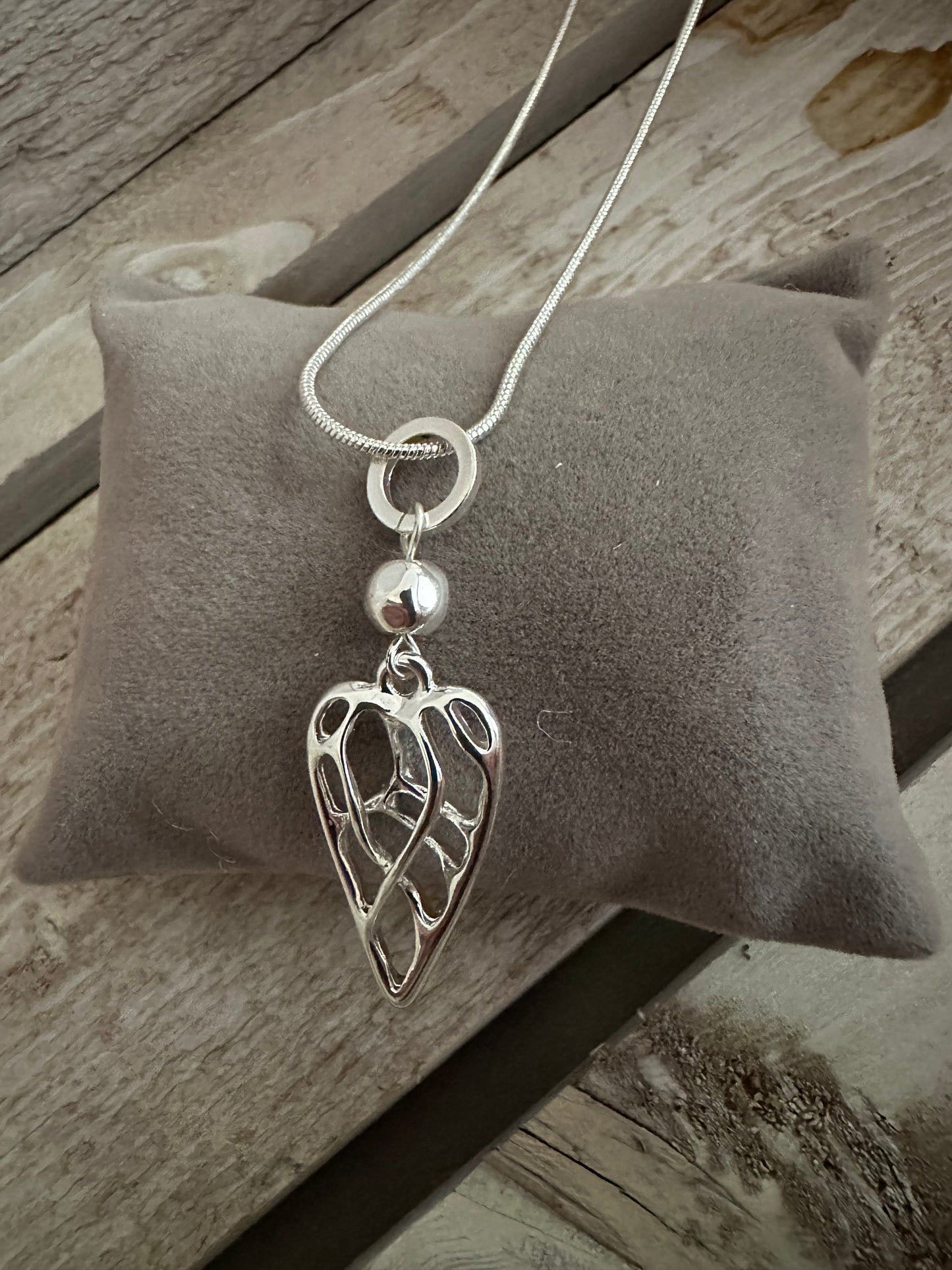 Silver Coloured Heart Pendant Short Necklace