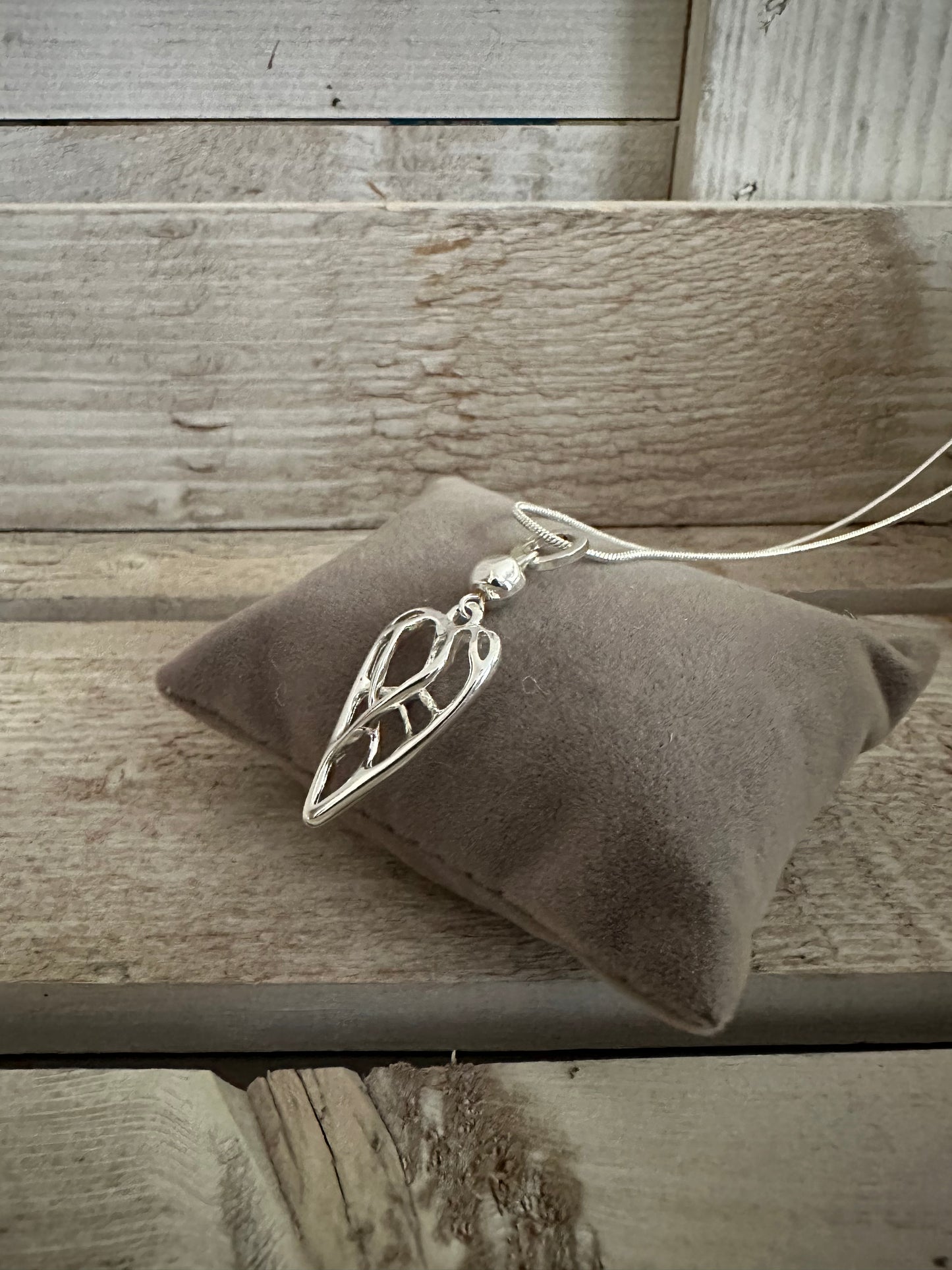 Silver Coloured Heart Pendant Short Necklace