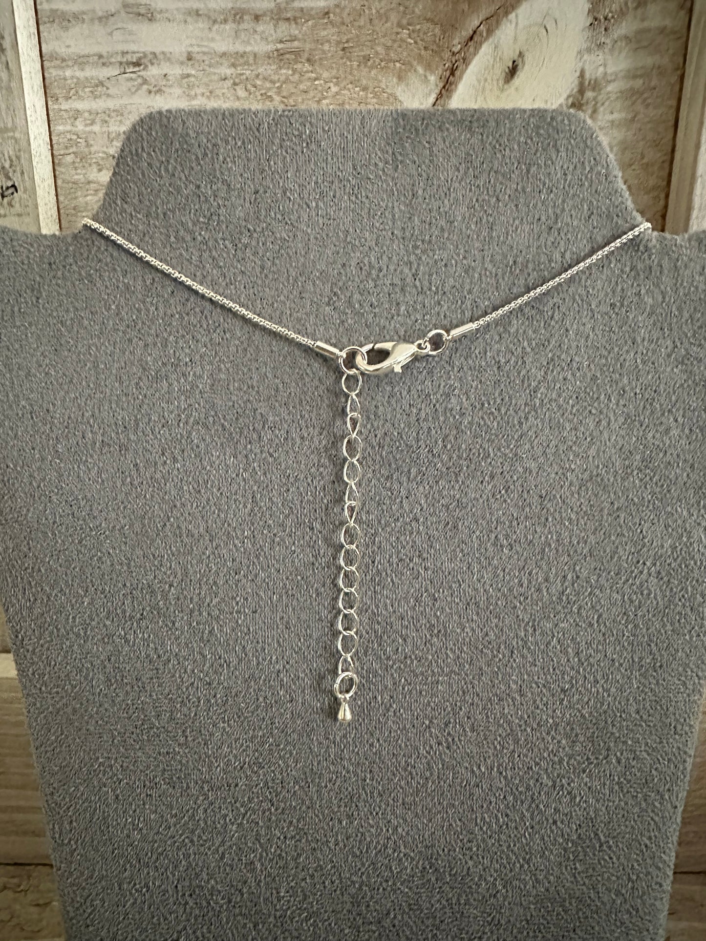 Silver & Green Short Necklace