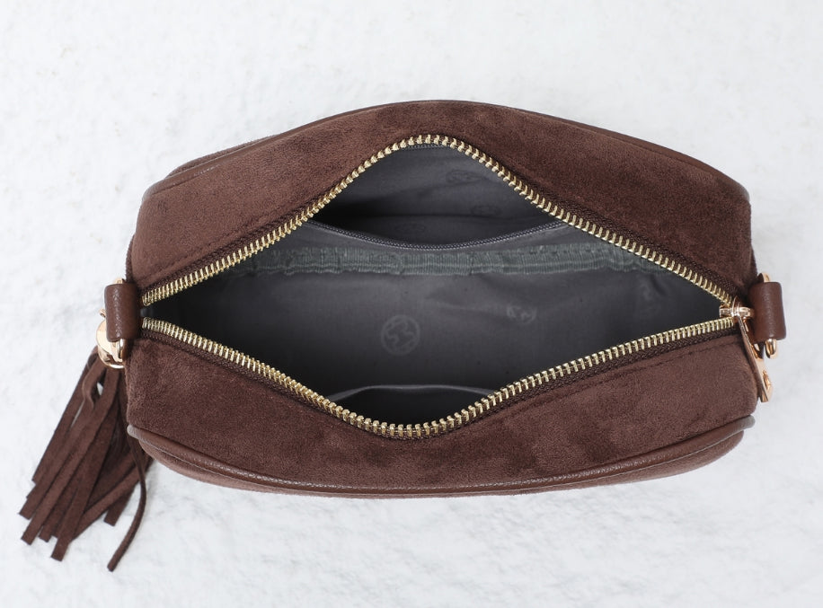 Vegan Suede Camera Bag - Black