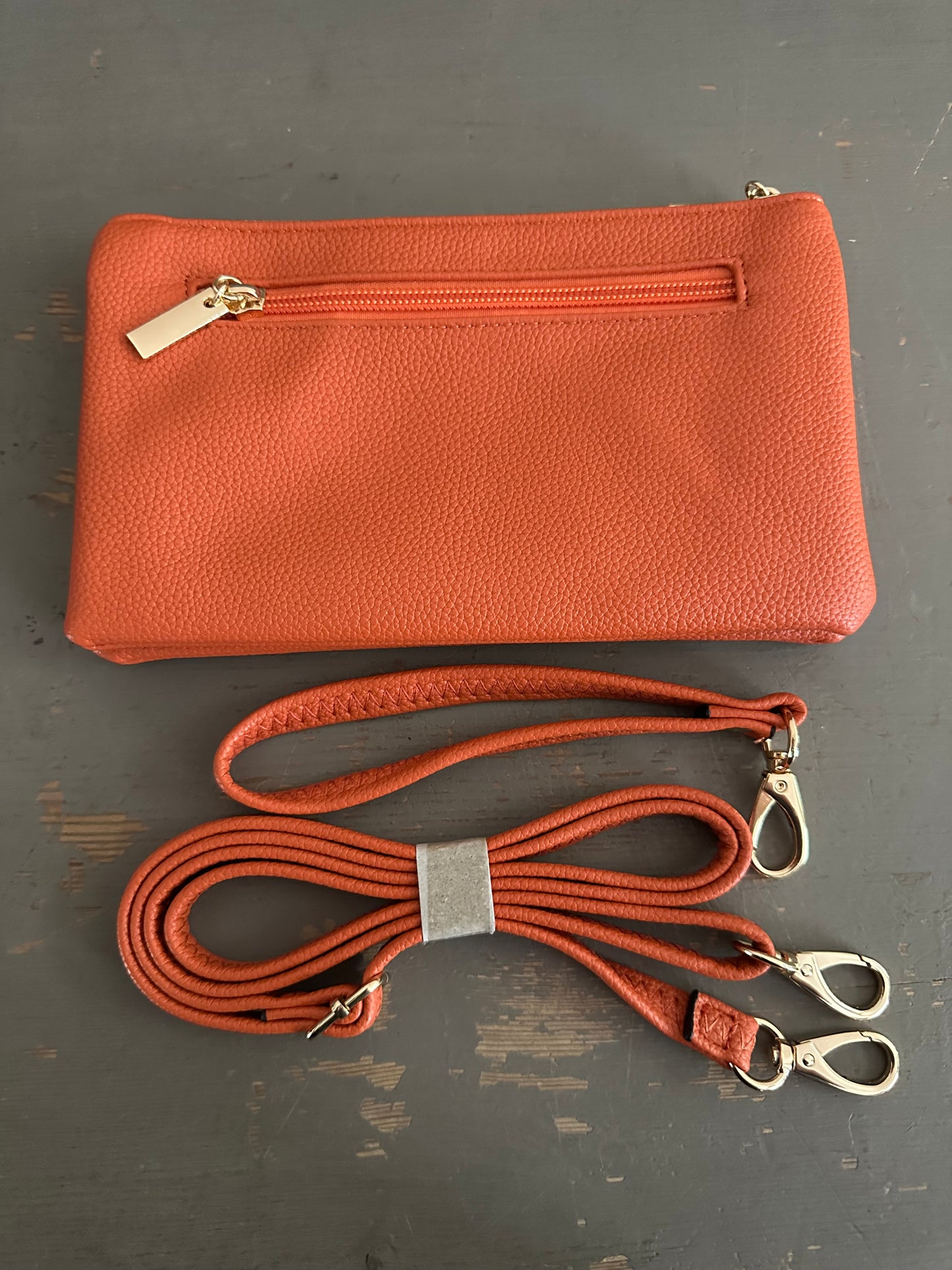 Crossbody & Wristlet Handbag - Orange