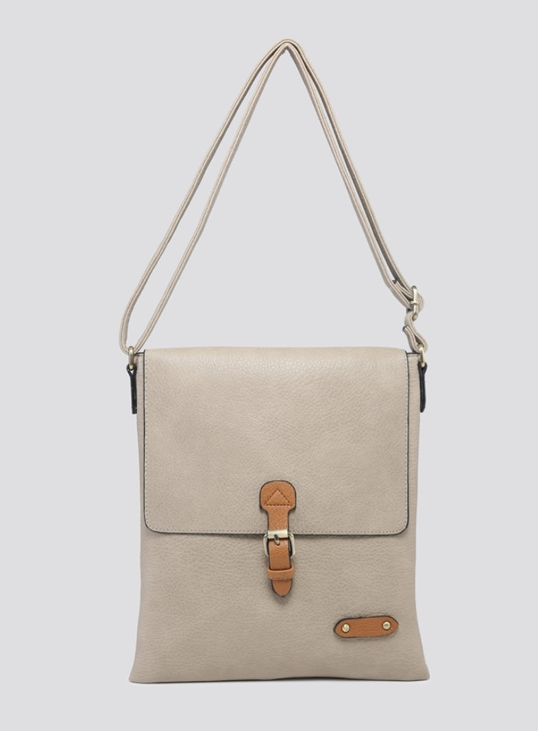Soft Flap Crossbody Handbag - Sand
