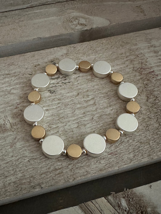 Two Tone Elasticated Bracelet