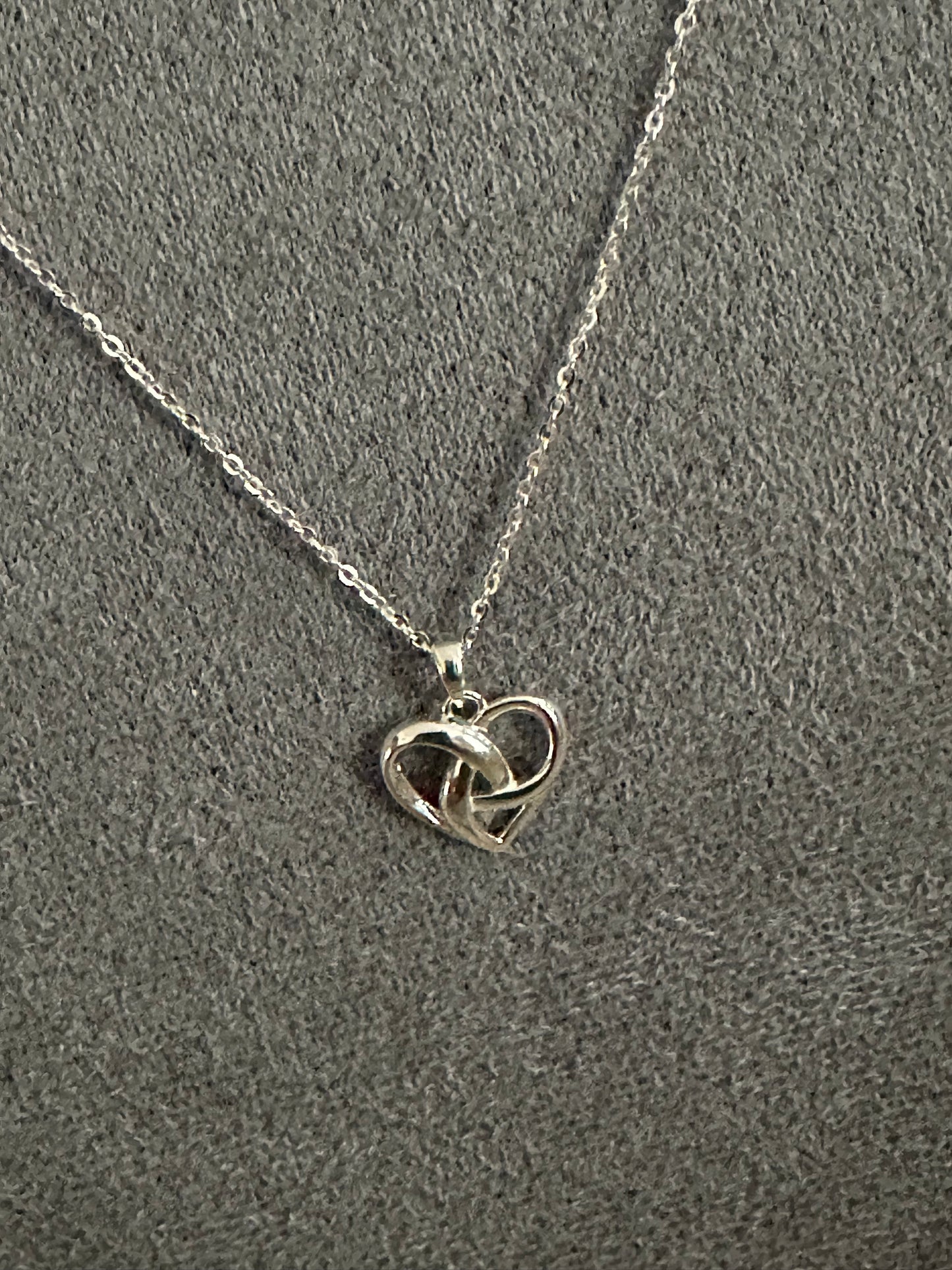 925 Silver Heart Pendant Short Necklace