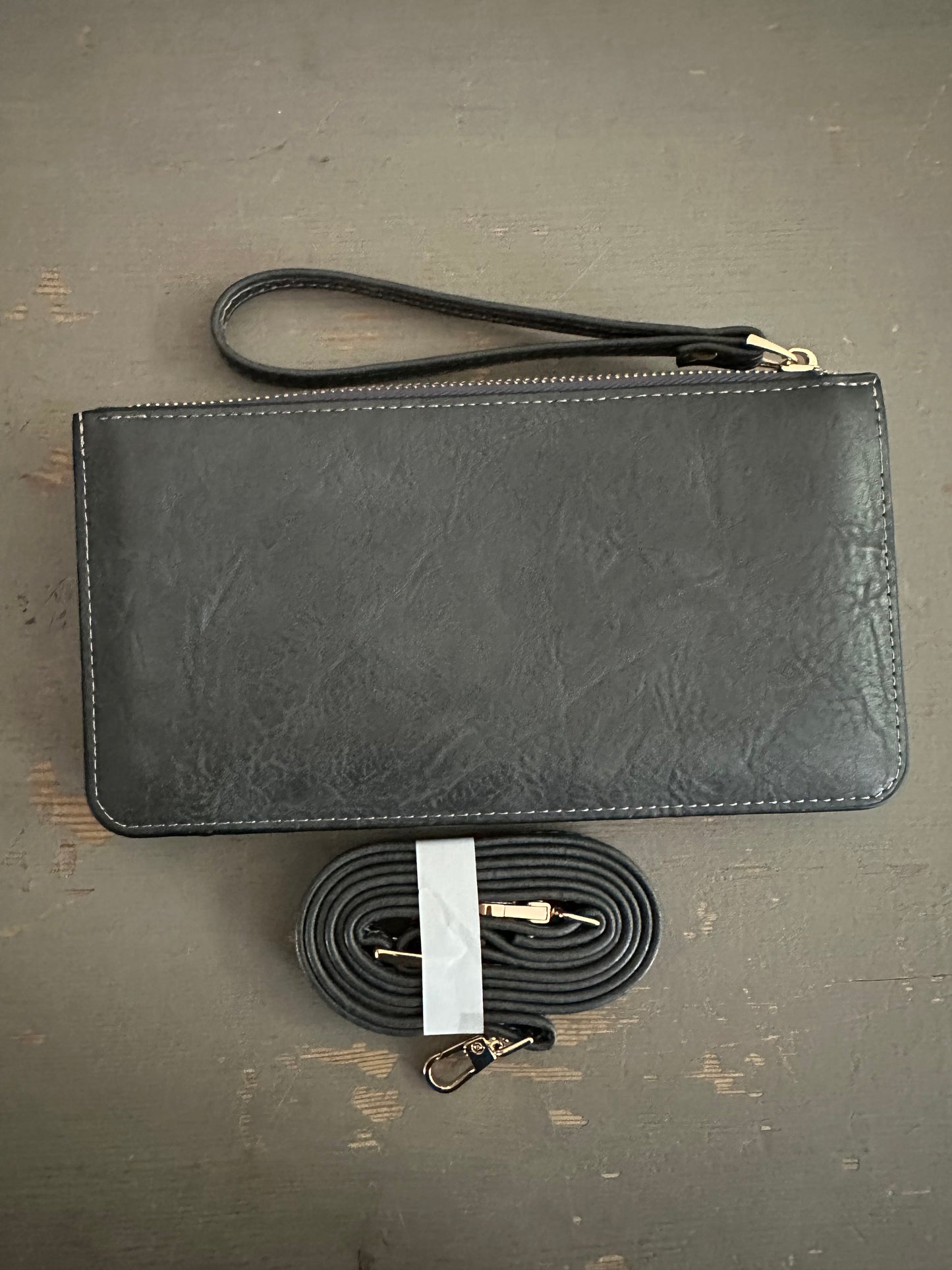 Crossbody & Wristlet Purse - Dark Grey