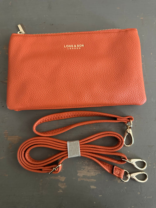 Crossbody & Wristlet Handbag - Orange