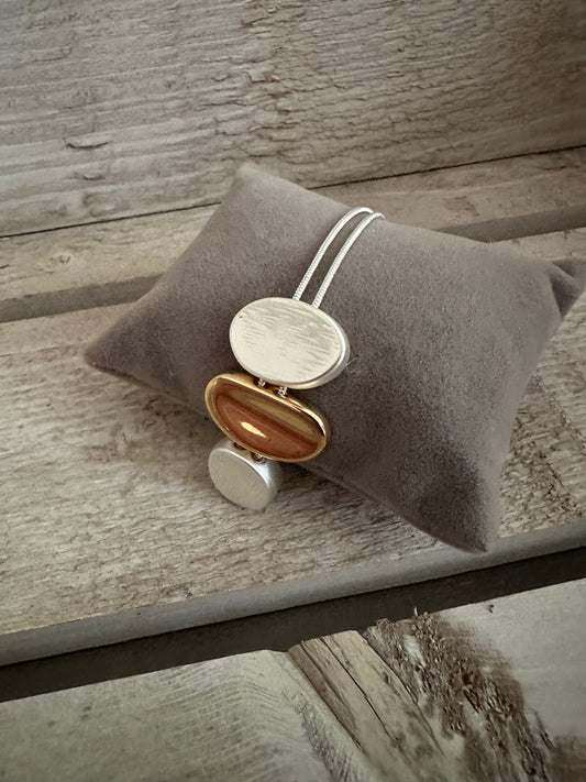 Two Tone Short Necklace