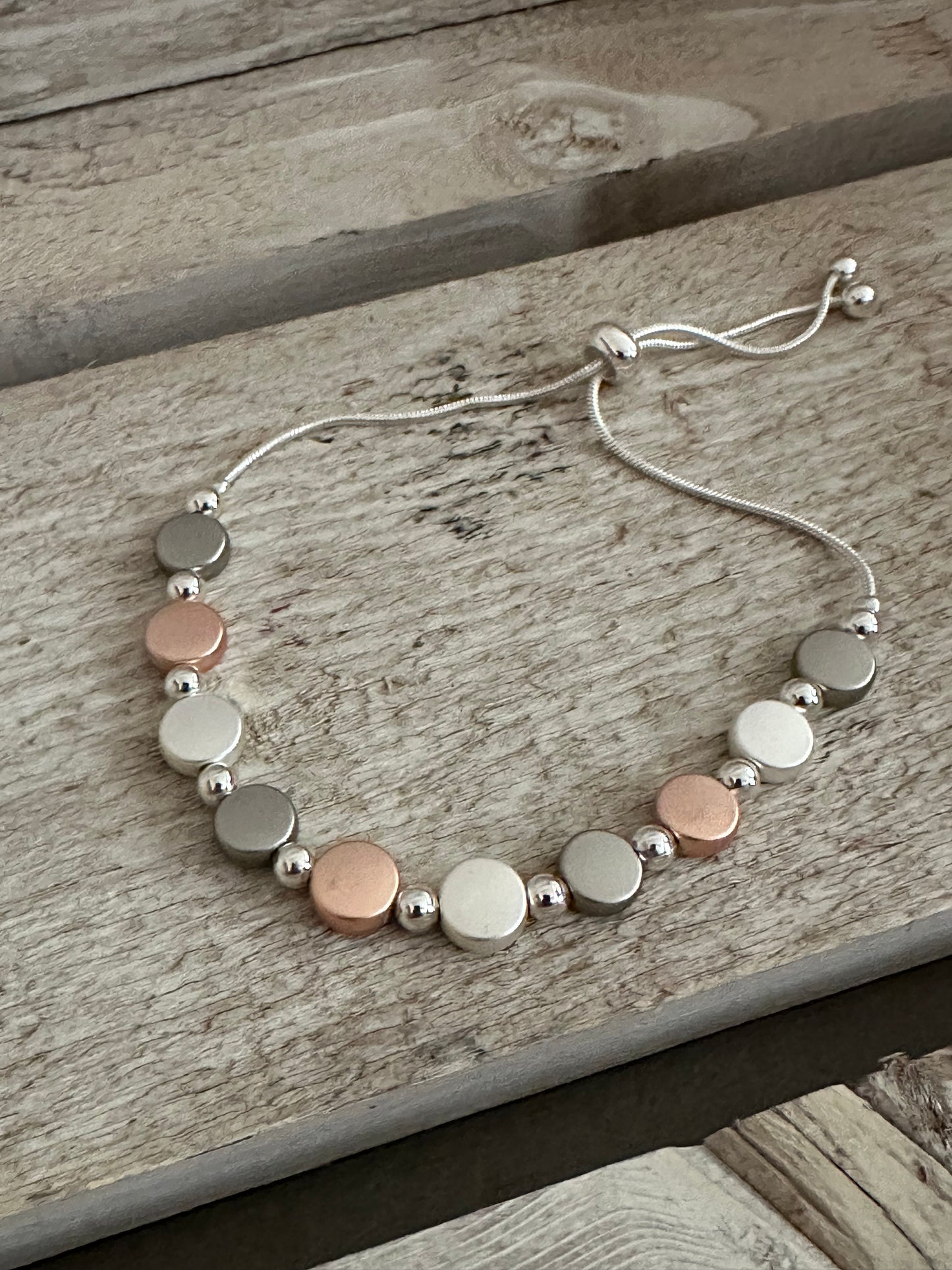 Three Tone Adjustable Bracelet