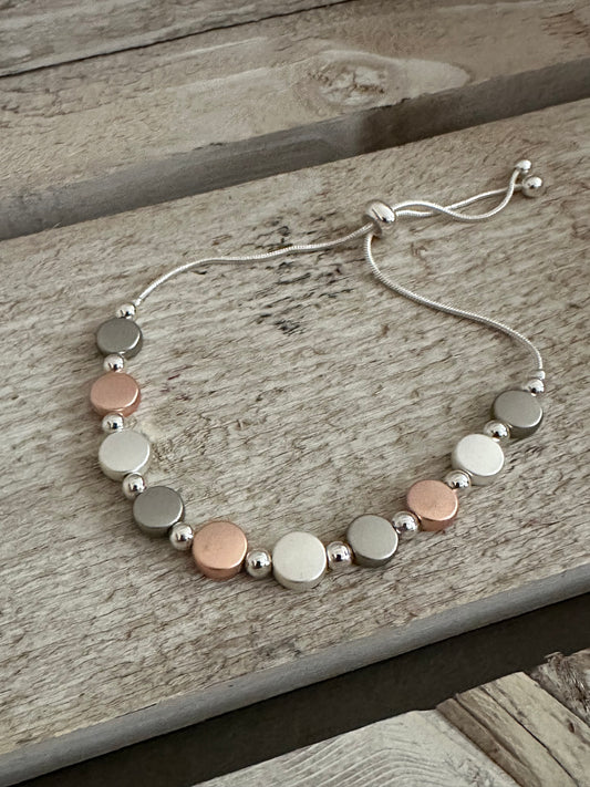 Three Tone Adjustable Bracelet