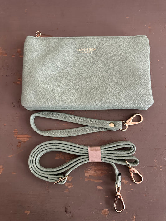 Crossbody & Wristlet Handbag - Light Green