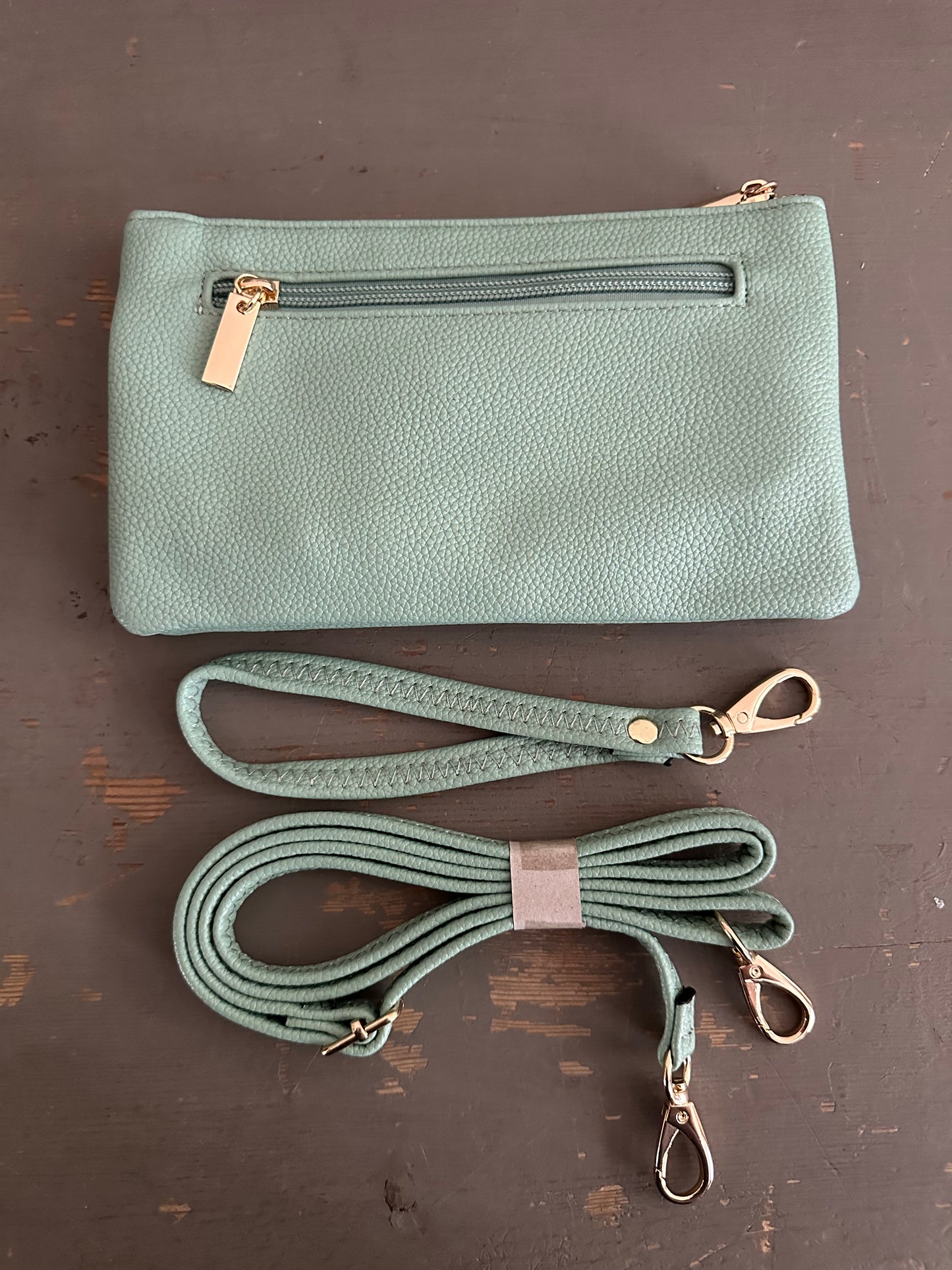 Crossbody & Wristlet Handbag - Light Green