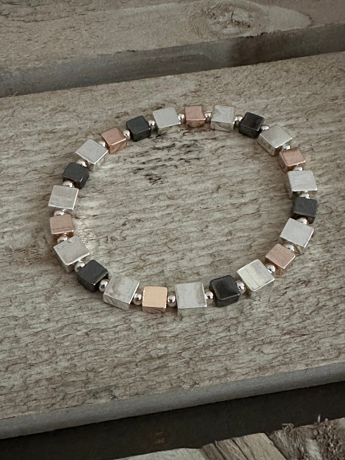 Three Tone Elasticated Bracelet