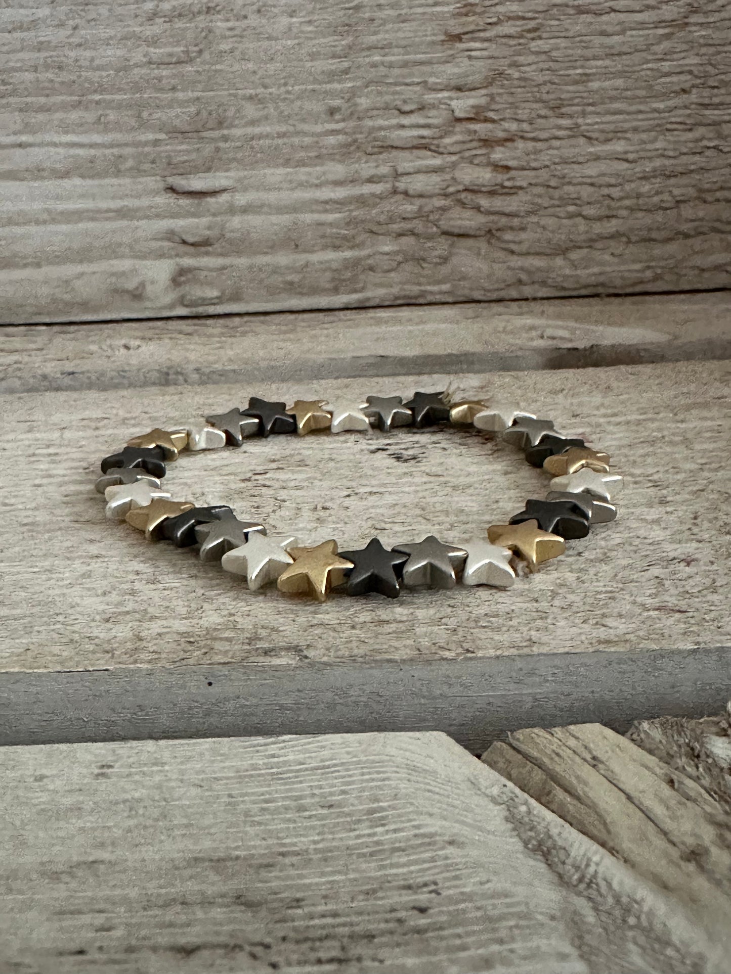 Four Tone Star Elasticated Bracelet