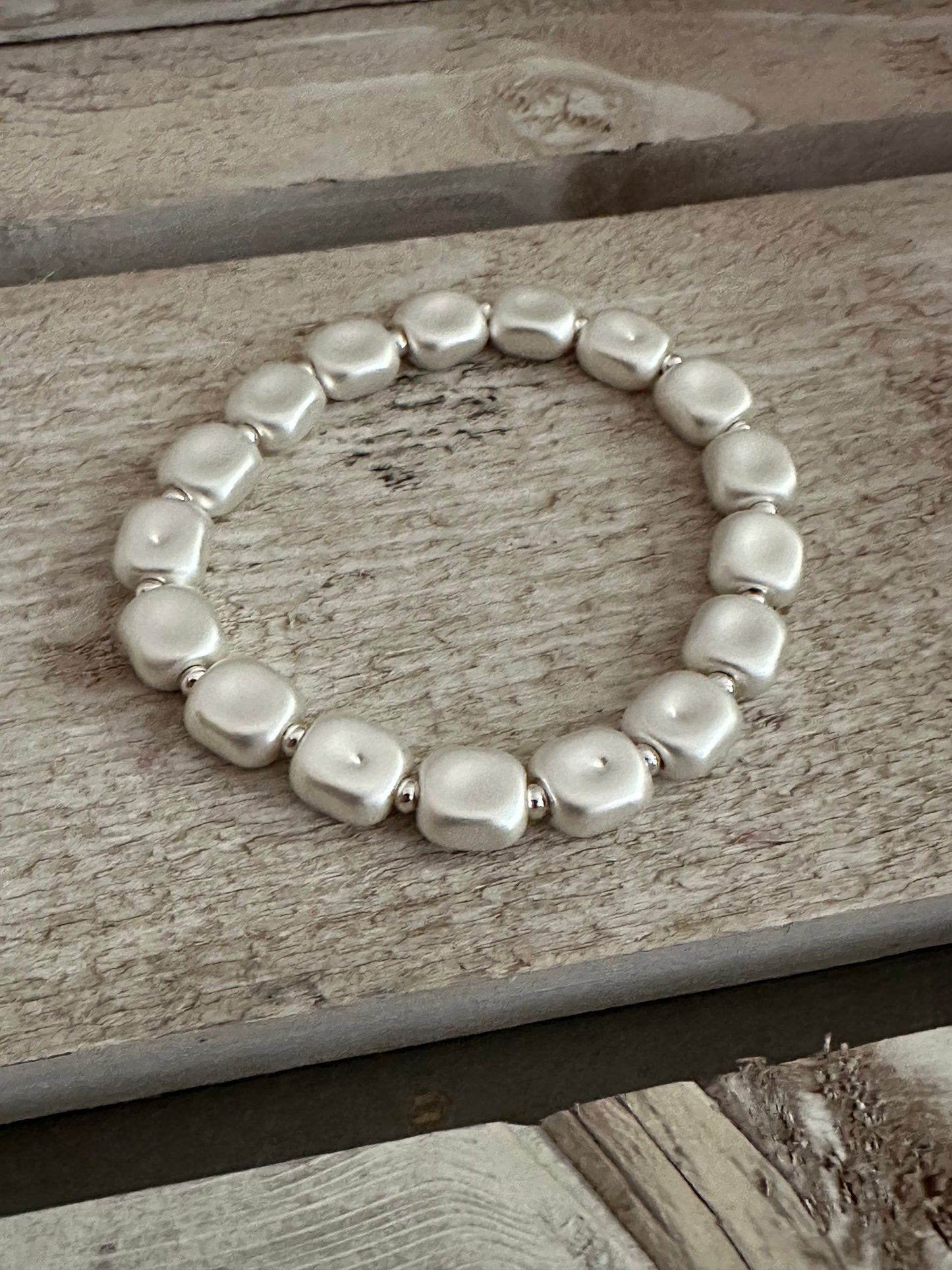 Silver Coloured Elasticated Bracelet