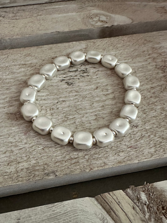 Silver Coloured Elasticated Bracelet