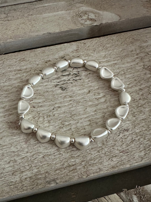 Silver Coloured Elasticated Bracelet