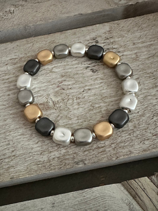 Four Tone Elasticated Bracelet
