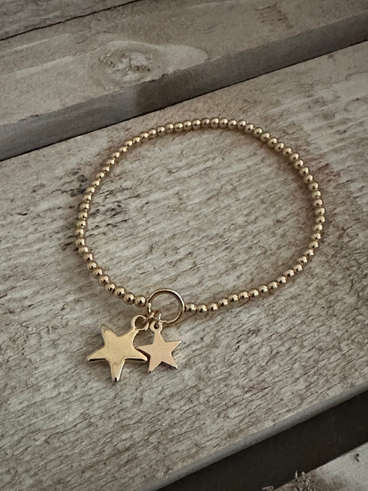 Gold Coloured Star Elasticated Bracelet
