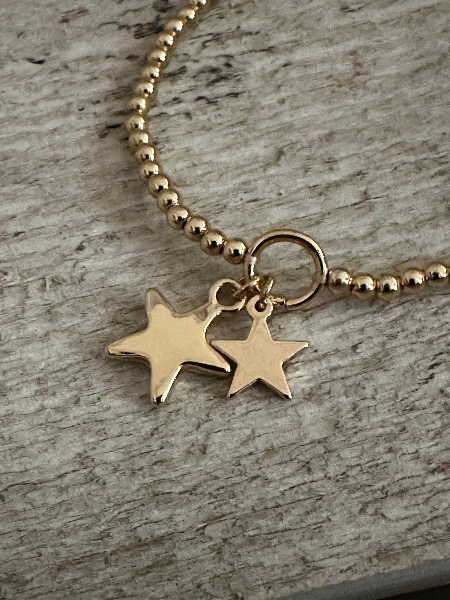 Gold Coloured Star Elasticated Bracelet