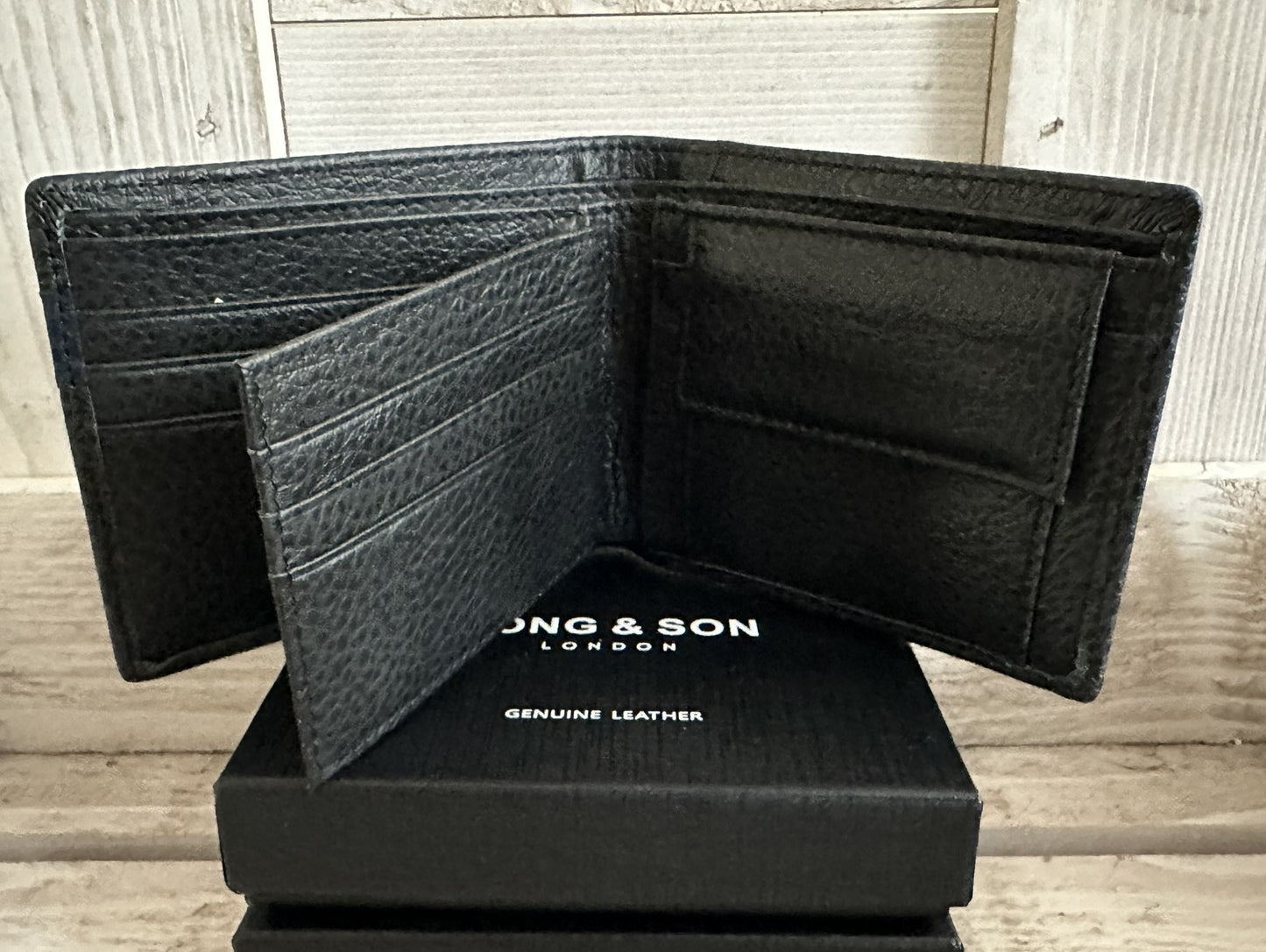 Leather Wallet - Black/Navy