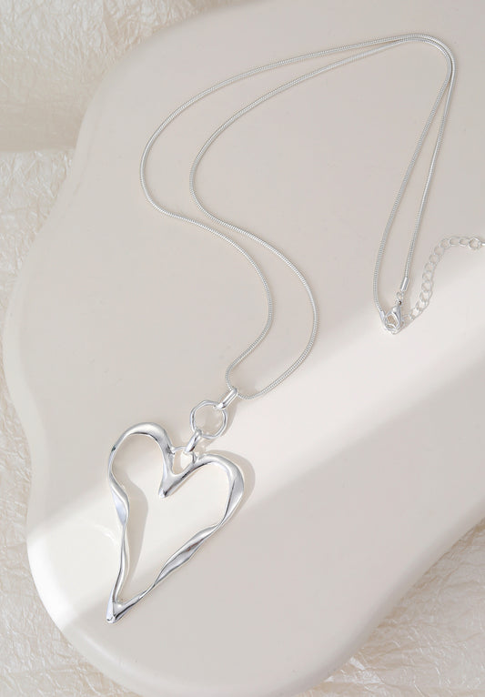 Heart Pendant Long Necklace